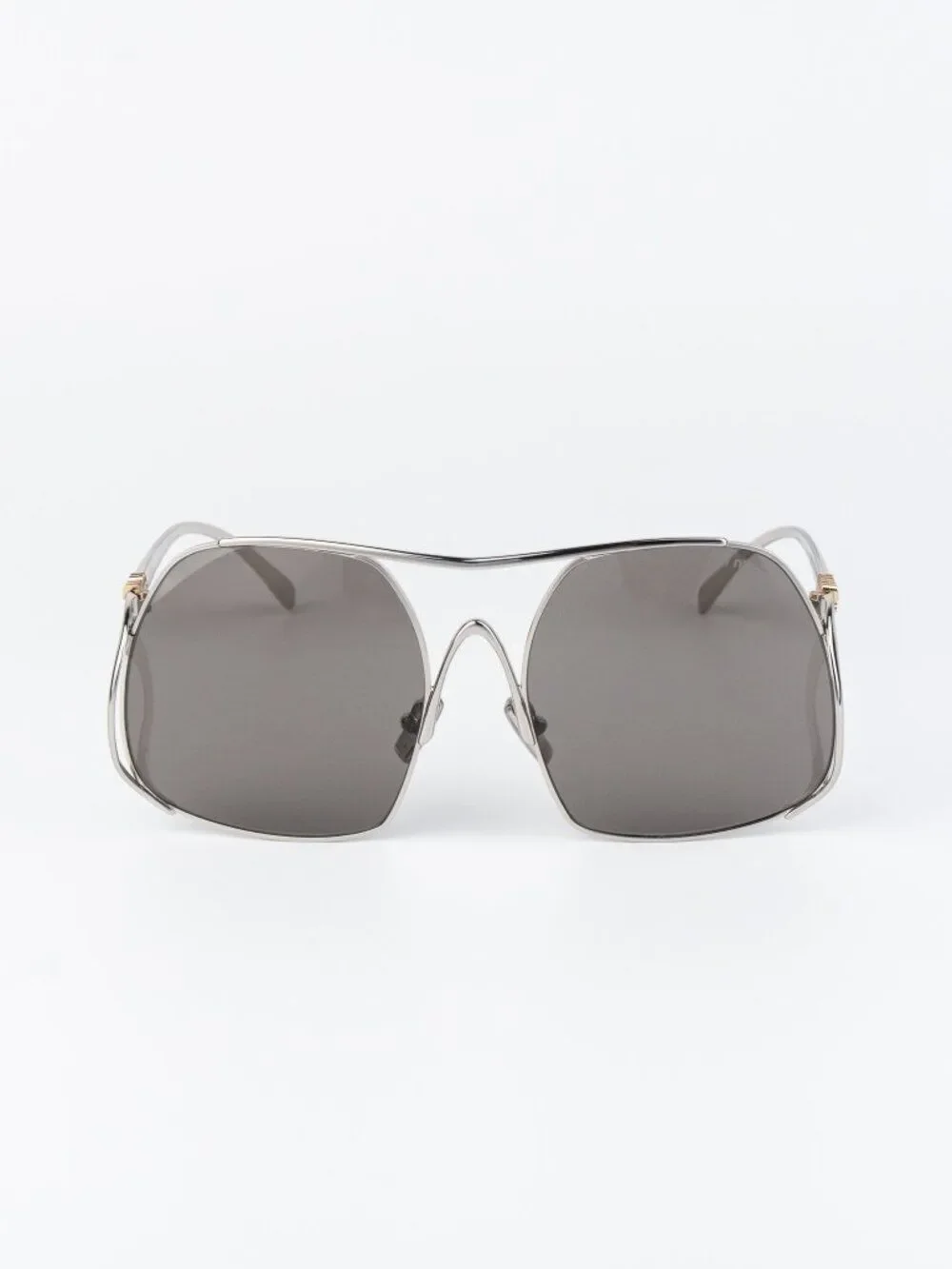 Miu Miu Women Sunglasses Silver Grey Pilot MUA55S 1BC80Q NEW AUTHENTIC